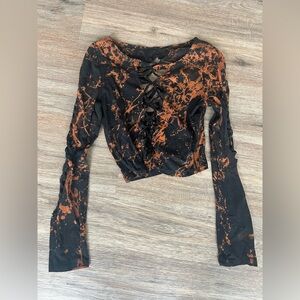 Elegant Black and Orange Women's Blouse